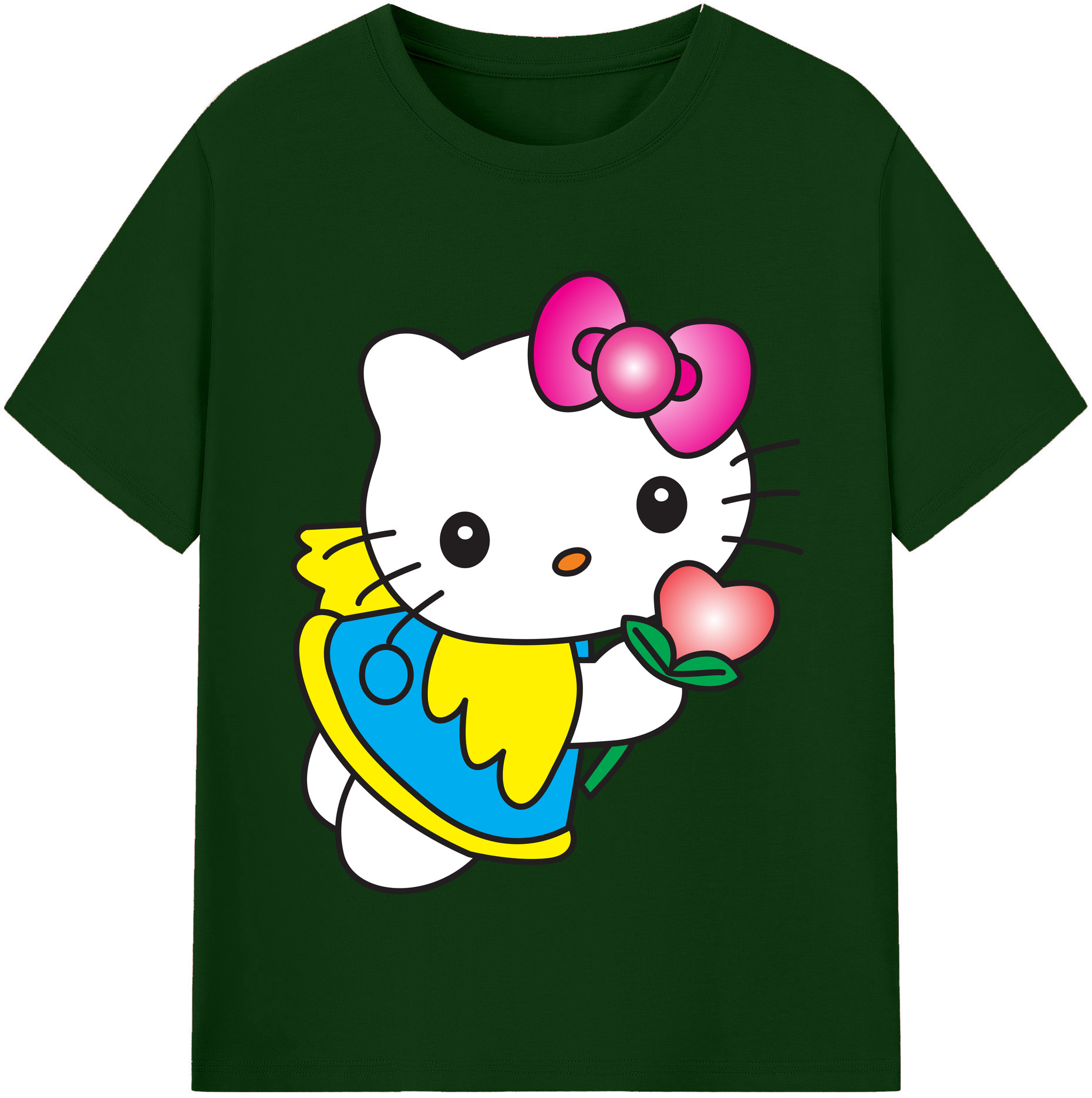 （画像用） Hello Kitty ハローキティ 綿100％半袖Tシャツ（フロントプリント）